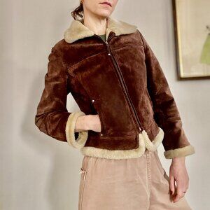 Bernardo Suede Leather Jacket Size Small
